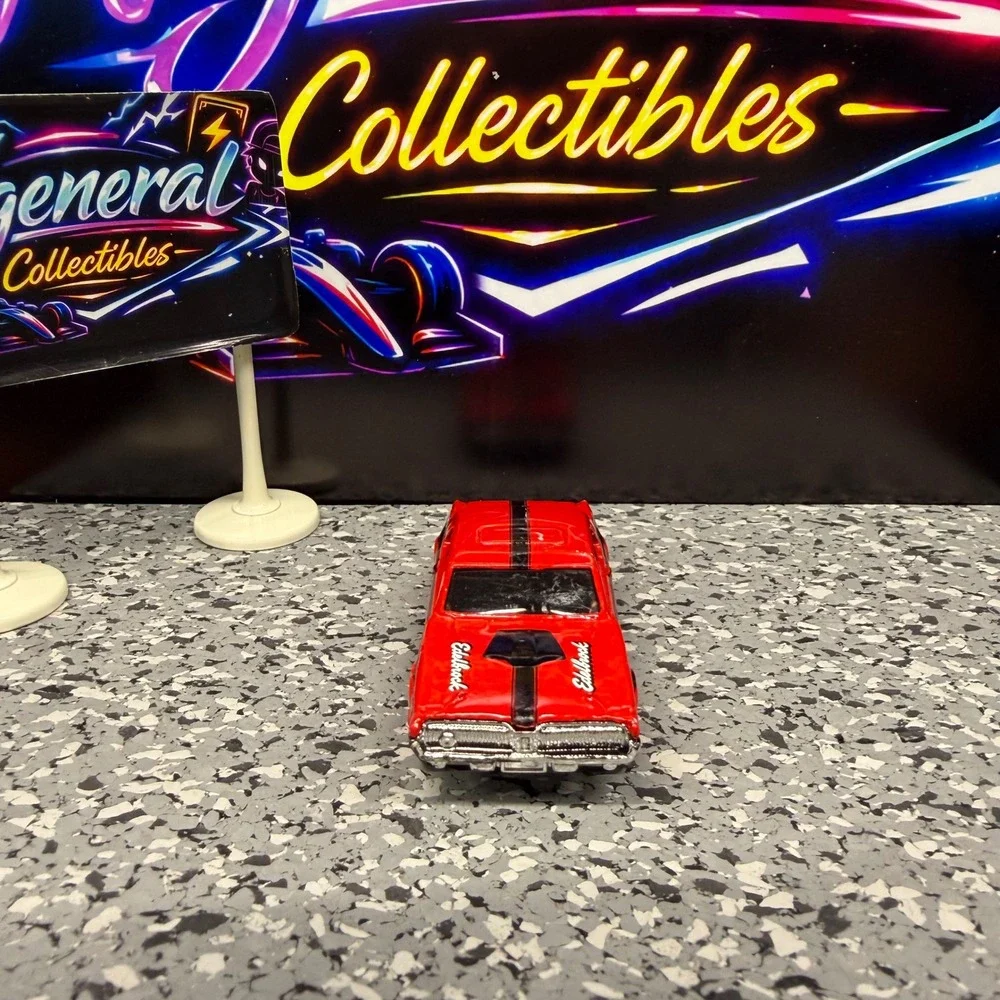 Hot Wheels 68 Cougar Red Edelbrock Racing Stripes Diecast Muscle Car 1:64 Scale
